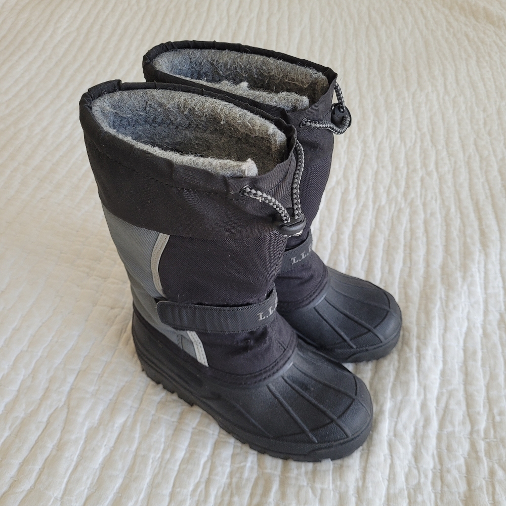 L.L. Bean Black & Gray Northwoods Snow Boots Size Kids 13